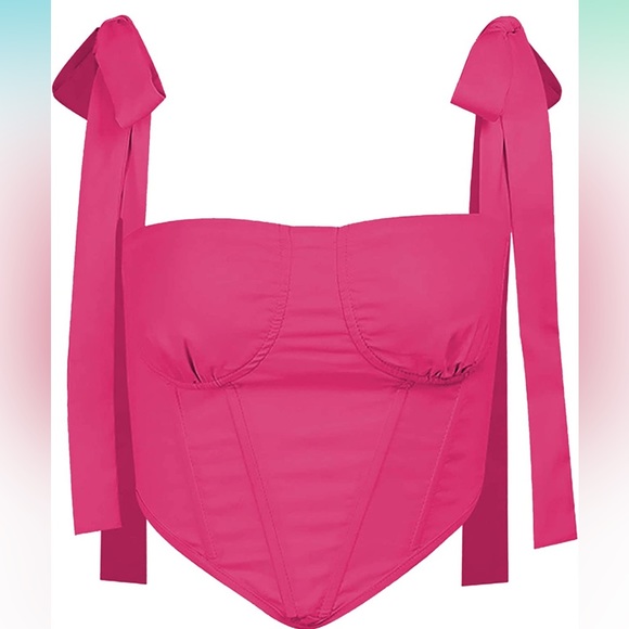 MakeMeChic Women's Tie Shoulder Camisole Corset - Picture 1 of 3